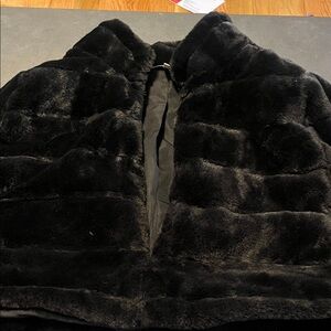 BCBGeneration Elegant Black Faux Fur Jacket